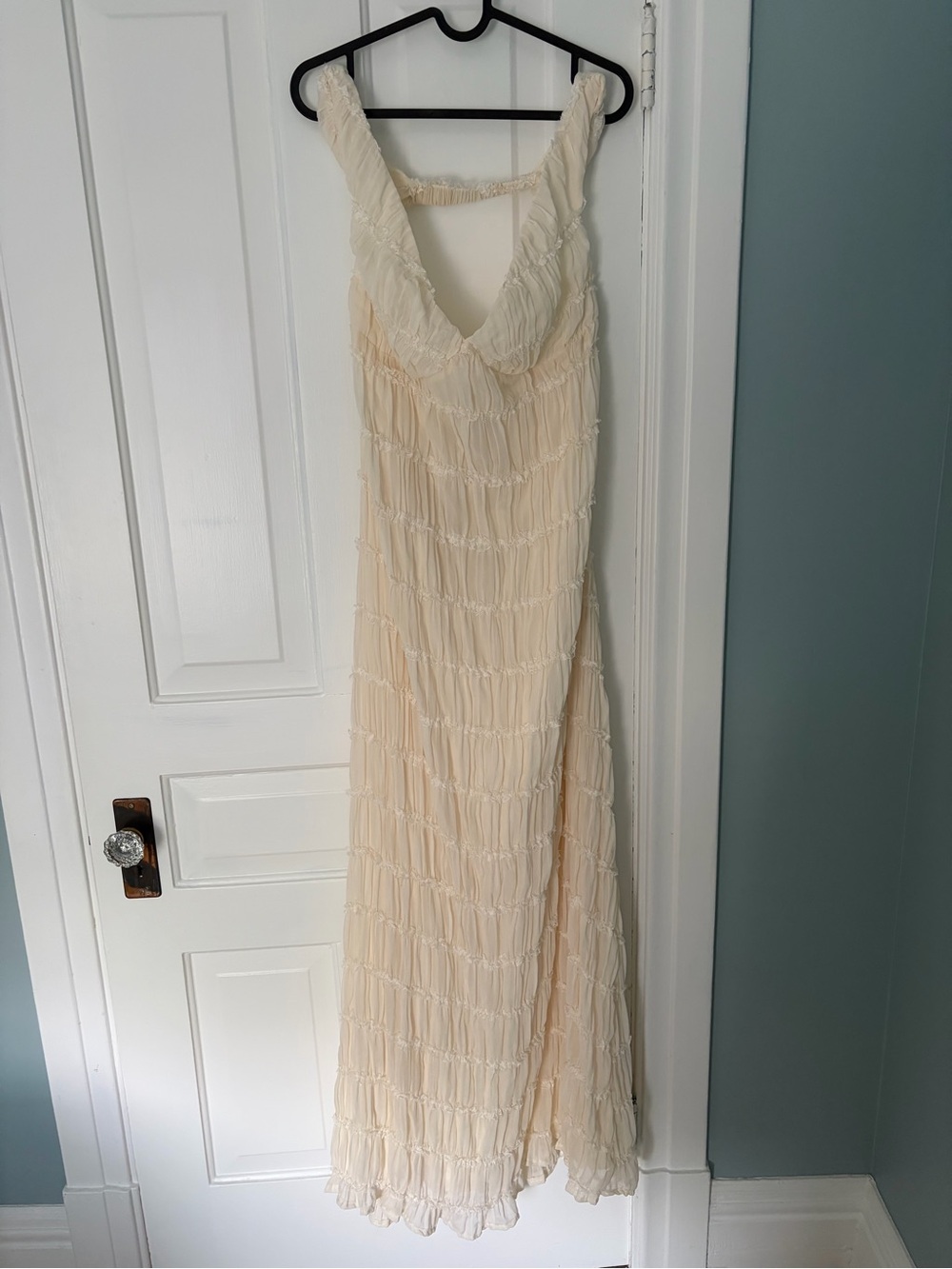 Peppermayo Off-Shoulder Ivory Maxi Dress